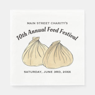 Serviette En Papier Festival alimentaire chinois Dim Sum Shumai Dumpli