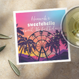Serviette En Papier Festival de musique | Ferris Wheel Palms Sweet 16