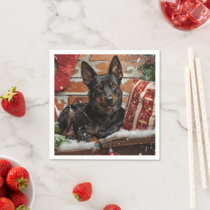 Serviette En Papier Festival de Noël des chiens Kelpie australiens