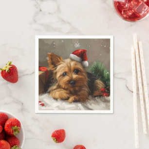 Serviette En Papier Festival de Noël du chien Terrier australien