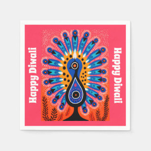 Serviette En Papier Festival des lumières 🦚 Pop Art : Diwali Peacock