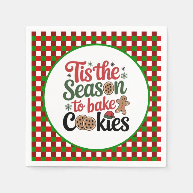Serviette En Papier Festive biscuit Fête de saison (Devant)