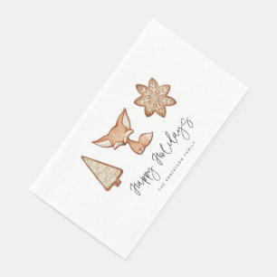 Serviette En Papier Festive Cookie Trio Papier de Noël Serviette invit