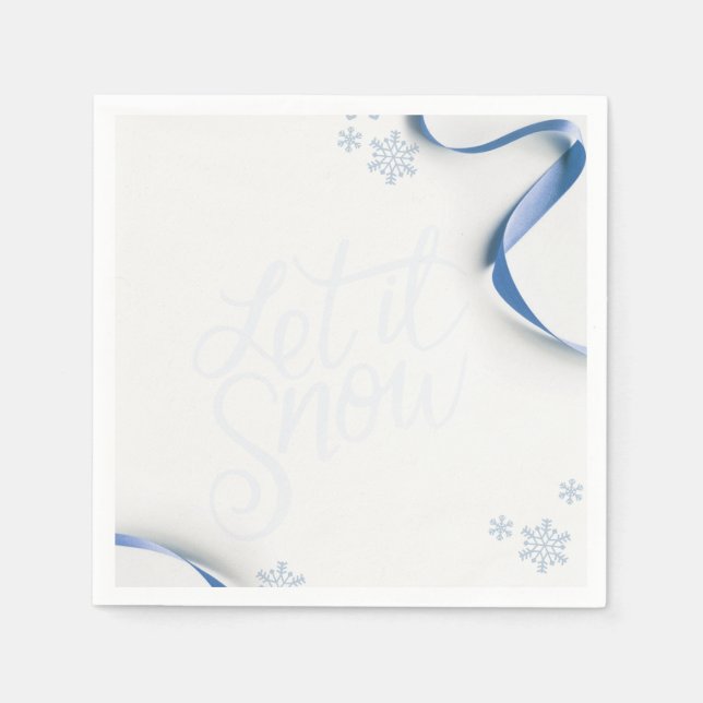 Serviette En Papier Festive De Neige (Devant)
