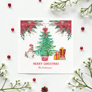 Serviette En Papier Festive rouge de Noël