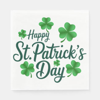Serviette En Papier Festive St. Patrick's Day with Shamrock Border