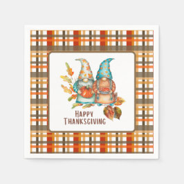Serviette En Papier Festive Thanksgiving Gnomes