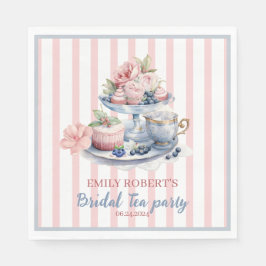 Serviette En Papier Fête à thé vintage rose vif à fleurs Douche nuptia