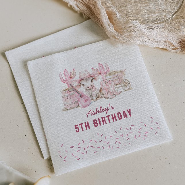 Serviette En Papier Fête Anniversaire de enfant Wild West Cowgirl (Créateur téléchargé)
