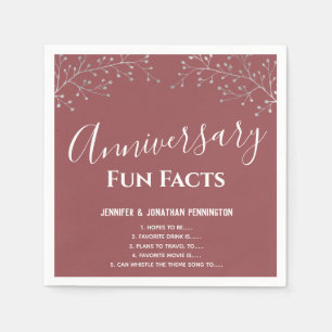 Serviette En Papier Fête Anniversaire Floral Fun Facts serviettes