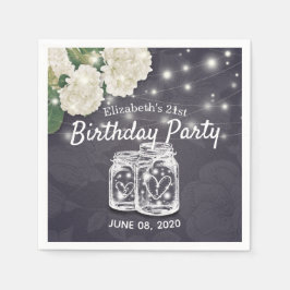 Serviette En Papier Fête Anniversaire Mason Jars String Fleurs