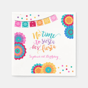 Serviette En Papier Fête Anniversaire Napkin Pas Le Temps De Siesta