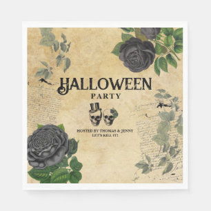 Serviette En Papier Fête annuelle d'Halloween pour adultes crânes goth