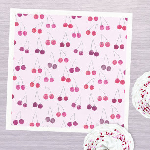 Serviette En Papier Fête aquarelle rose cerise
