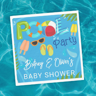 Serviette En Papier Fête au bord de la piscine pour un bébé garçon en 