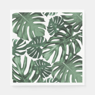 Serviette En Papier Fête aux Feuilles Tropicales