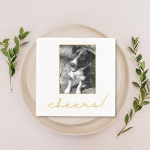 Serviette En Papier Fête Cocktail Photo de Chien