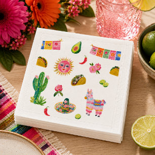 Serviette En Papier Fête Colorée Aquarelle