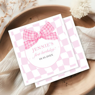 Serviette En Papier Fête Coquette Arc-en-ciel 1er Anniversaire