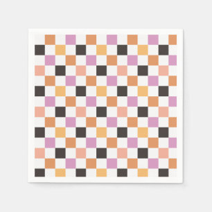 Serviette En Papier Fête coquette Halloween damier à carreaux