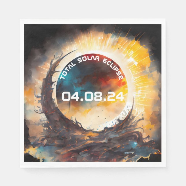 Serviette En Papier Fête d'affichage Éclipse solaire (Devant)