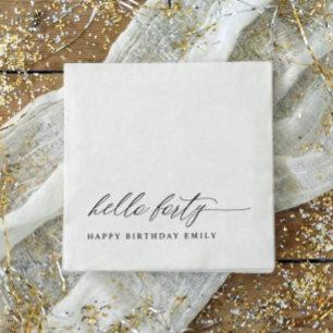 Serviette En Papier Fête d'anniversaire 40 ans Bonjour 40 étape modern