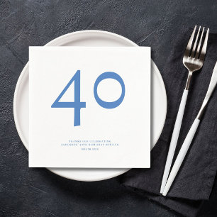 Serviette En Papier Fête d'anniversaire 40 ans minimaliste et chic