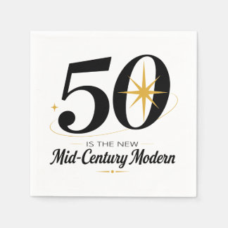 Serviette En Papier Fête d'anniversaire 50 ans Mid Century Modern