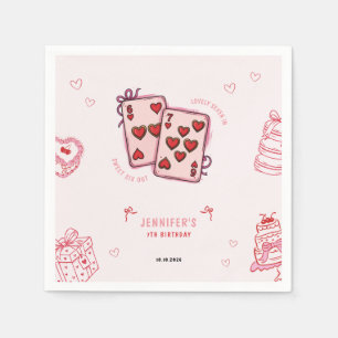 Serviette En Papier Fête d'anniversaire 6 7 pour filles, nappe en papi