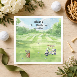 Serviette En Papier Fête d'anniversaire 80 ans au parcours de golf aqu