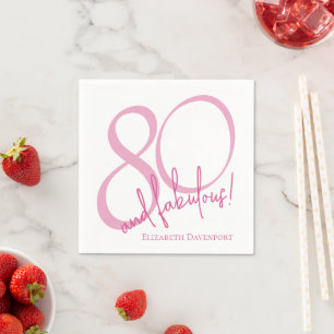 Serviette En Papier Fête d'anniversaire 80 ans moderne et fabuleuse