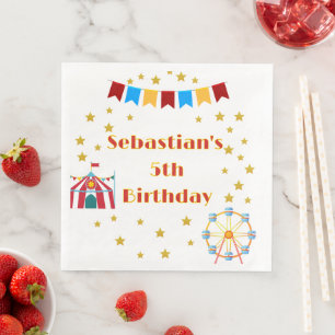 Serviette En Papier Fête d'anniversaire à thème du carnaval personnali