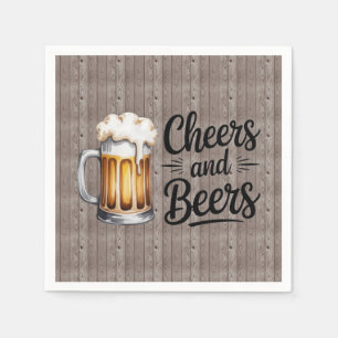 Serviette En Papier Fête d'anniversaire adulte « Cheers and Beers »