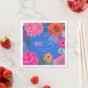 Serviette En Papier Fête d'anniversaire aux fleurs sauvages lumineuses