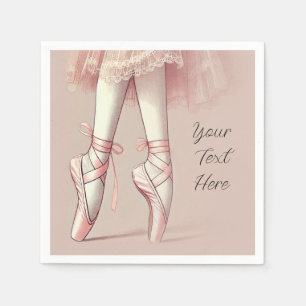 Serviette En Papier Fête d'anniversaire aux pieds pointus de ballerine