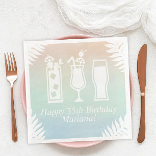 Serviette En Papier Fête d'anniversaire avec piscine Sip and Dip