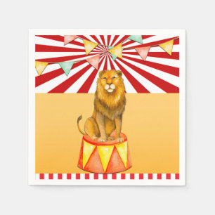Serviette En Papier Fête d'anniversaire Baby Shower Cirque Lion Carnav