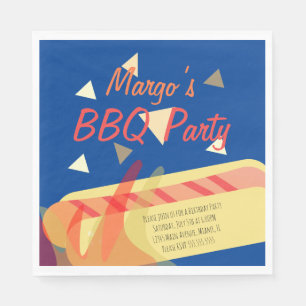 Serviette En Papier Fête d'anniversaire BBQ cuisson Hotdog