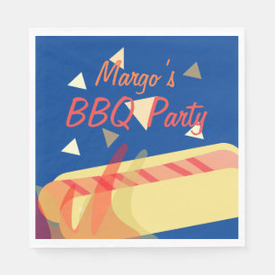 Serviette En Papier Fête d'anniversaire BBQ cuisson Hotdog Serviettes 