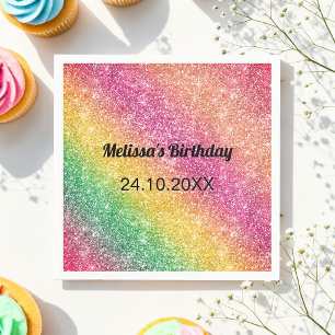 Serviette En Papier Fête d'anniversaire bébé Shower Rose Jaune Étincel