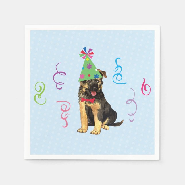 Serviette En Papier Fête d'anniversaire berger allemand serviettes (Devant)