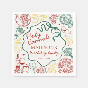 Serviette En Papier Fête d'anniversaire Cannoli sacré Pâtes italiennes