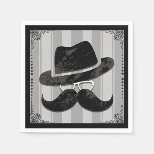 Serviette En Papier Fête d'anniversaire chapeau lunettes moustachu hip
