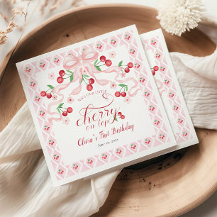 Serviette En Papier Fête d'anniversaire Cherry First