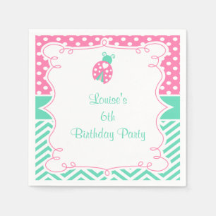 Serviette En Papier Fête d'anniversaire coccinelle