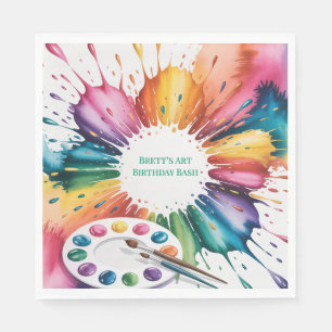 Serviette En Papier Fête d'anniversaire Color Splash Art
