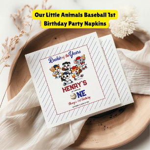Serviette En Papier Fête d'anniversaire de 1 an de baseball Nos Petits