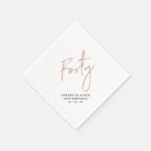Serviette En Papier Fête d'anniversaire de 40 ans moderne adulte Or ro