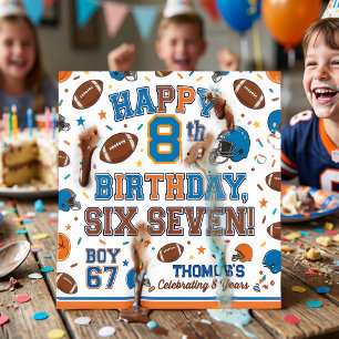 Serviette En Papier Fête d'anniversaire de 8 ans de Football et Paille