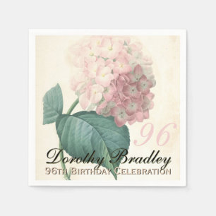 Serviette En Papier Fête d'anniversaire de 96 ans Hydrangea Botanique